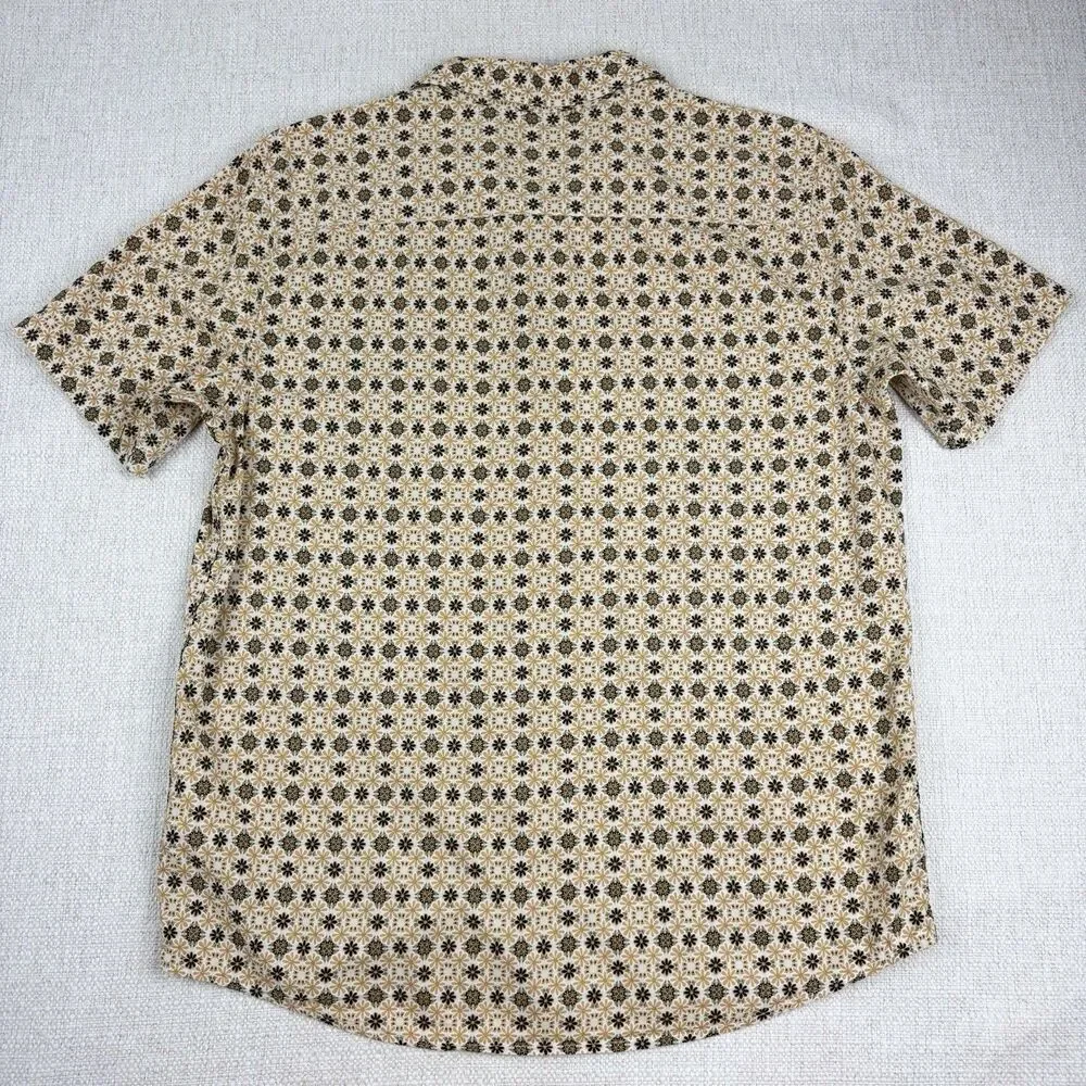 RVCA Shirt Mens Large Black Brown Floral Regular Fit Short Sleeve Button Down LG - Picture 9 of 16